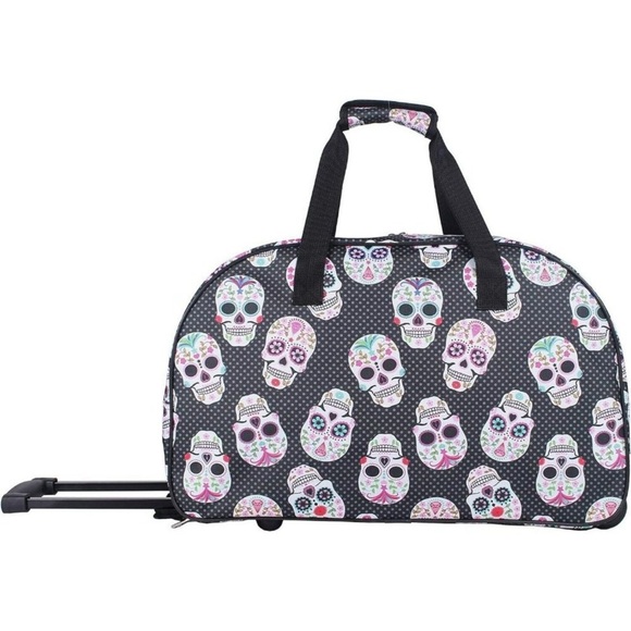 Betsey Johnson skull rolling suitcase - Picture 5 of 6